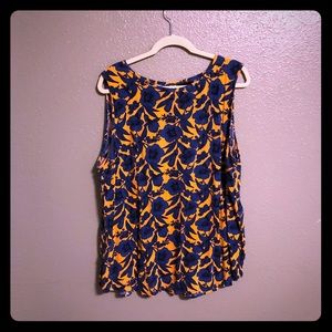 18/20 Lane Bryant Yellow and Blue Floral Tank